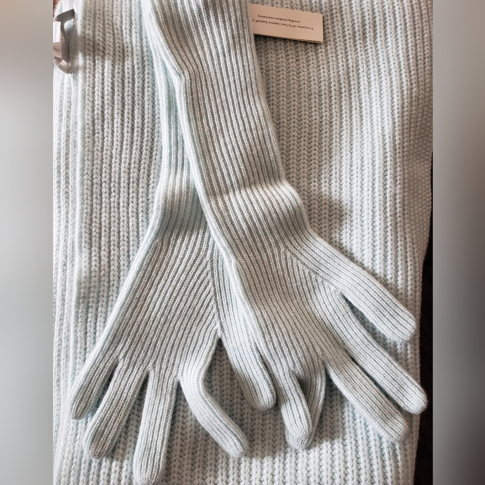 Banana Republic Light Blue Ribbed Gloves only